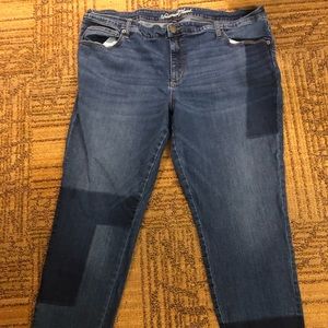 Universal Thread dark washed faux patched jeans